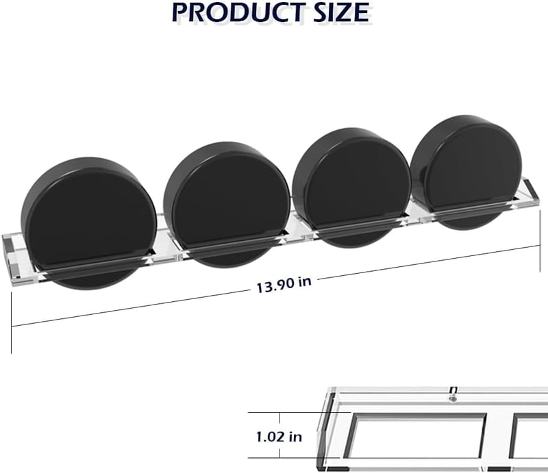 Acrylic Wall Display for 4 Hockey Pucks - Premium Showcase