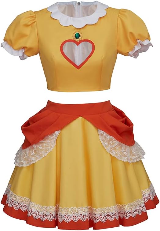 Yellow Daisy Cosplay Costume Dress & Skirt Set for Women