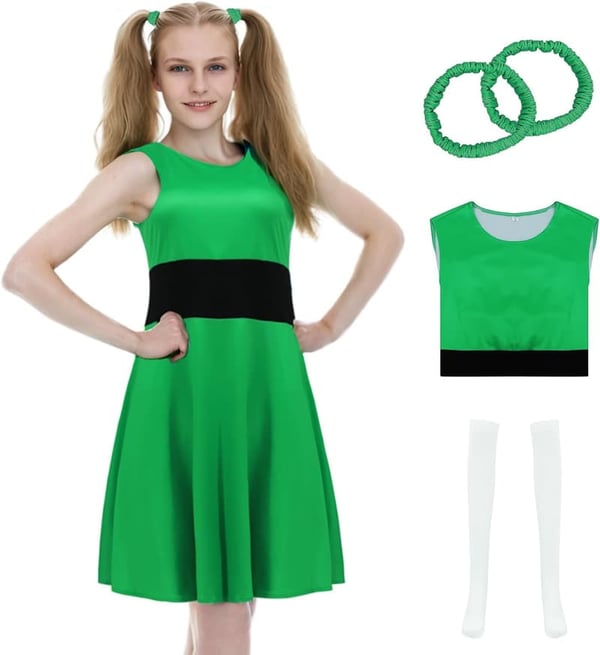Women's Halloween Buttercup Costume Dress with Accessories