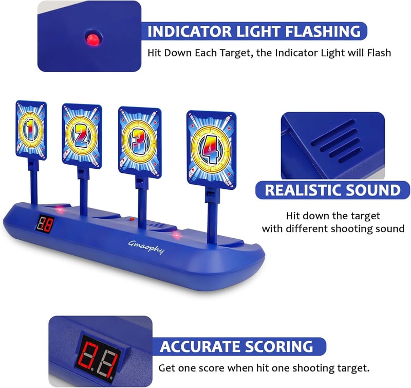 Birthday Shooting Game Targets with Foam Dart Blaster for Kids
