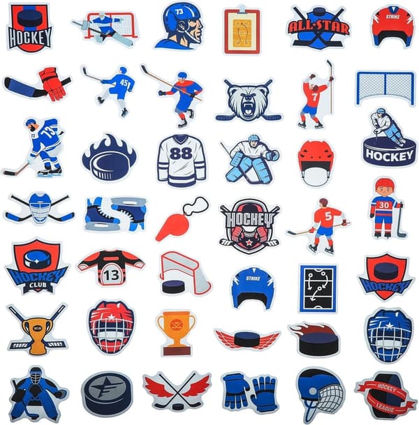 Hockey Party Favors - 100 Waterproof Stickers for Gifts