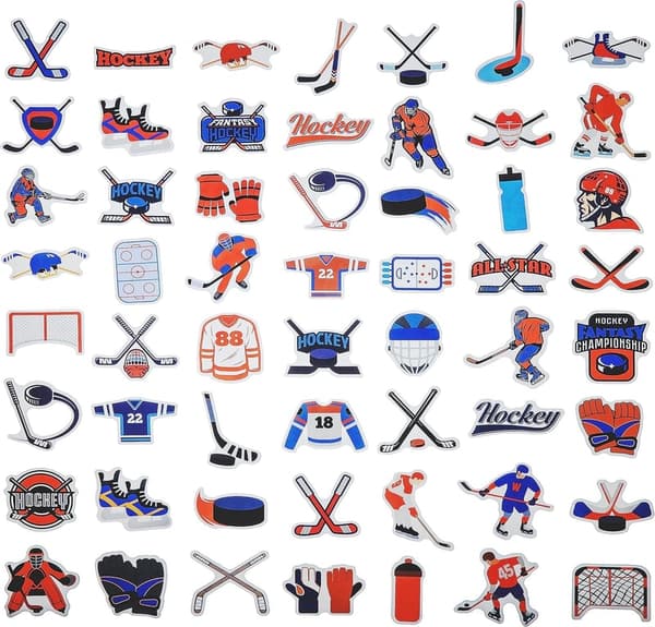 Hockey Party Favors - 100 Waterproof Stickers for Gifts