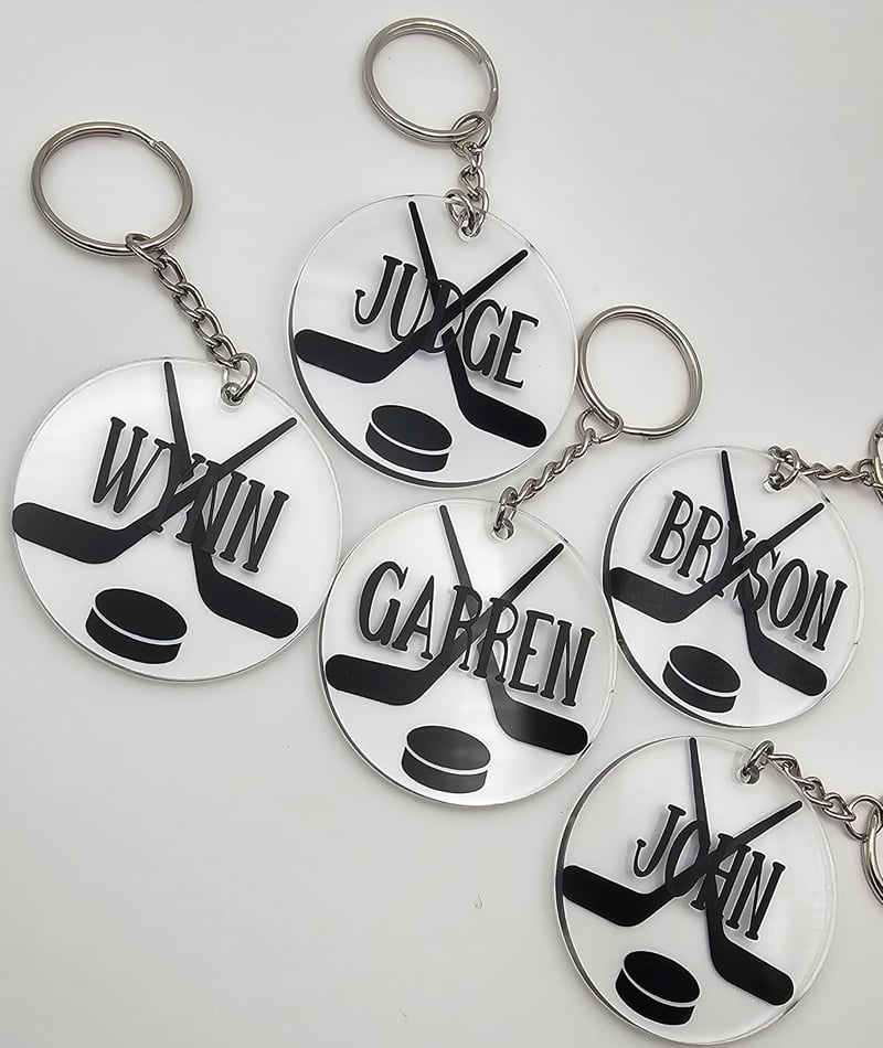 Personalized Sports Keychains - Ideal Coach Gift for Hockey