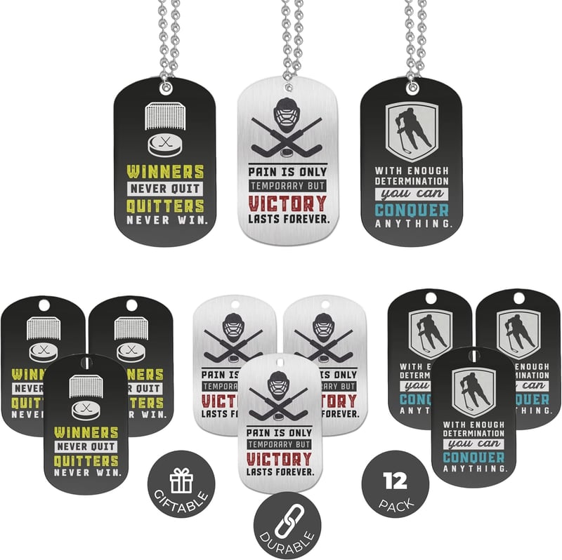 Motivational Dogtag Necklaces for Students | 12-Pack