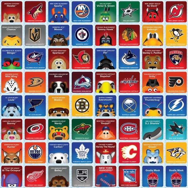 NHL Mascots Matching Game for Kids and Families