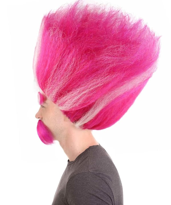 Men's Halloween Troll King Costume Wig with Eyebrows & Mustache