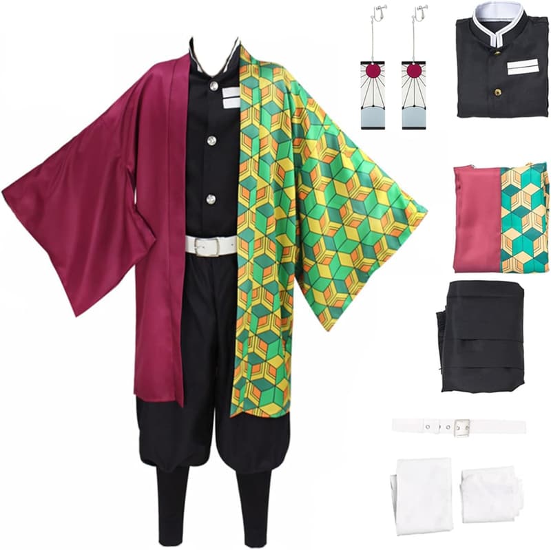 Tanjiro Giyuu Zenitsu Cosplay Kimono Set for Halloween