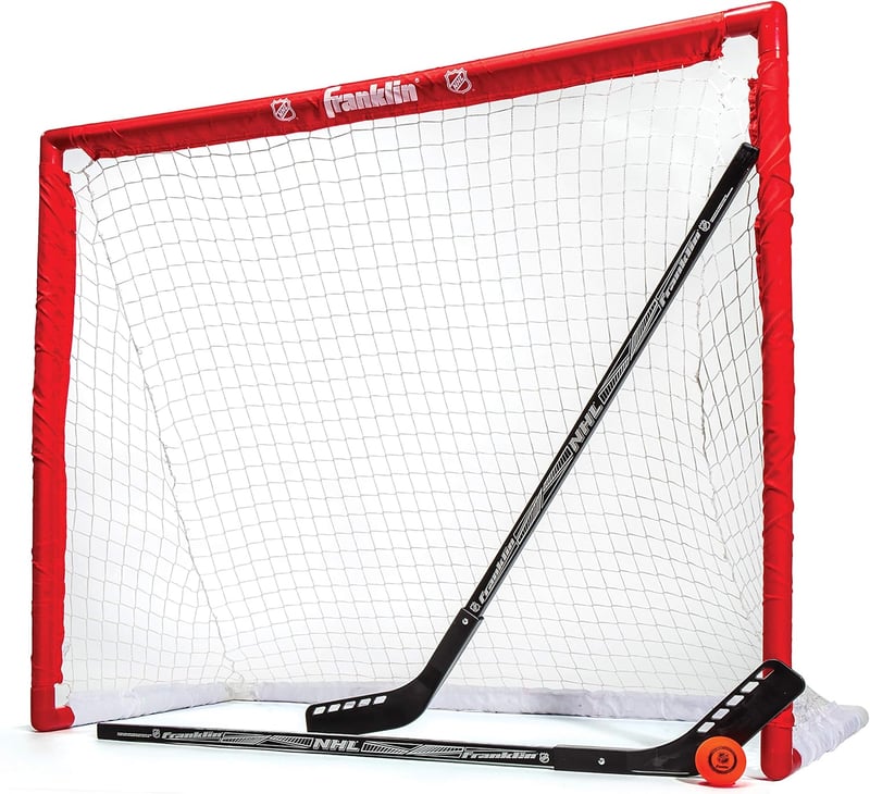 Youth Street Hockey Set - 2 Junior Sticks, PVC Goal & Ball