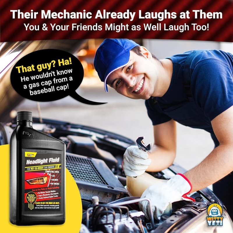 Funny Yeti Headlight Fluid Gag Gift for Secret Santa