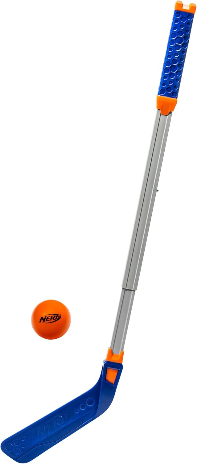 Adjustable Nerf FLEXPLAY Kids Hockey Stick and Ball Set