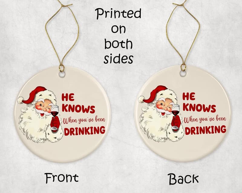 Funny Santa Christmas Ornament - Double-Sided Gift