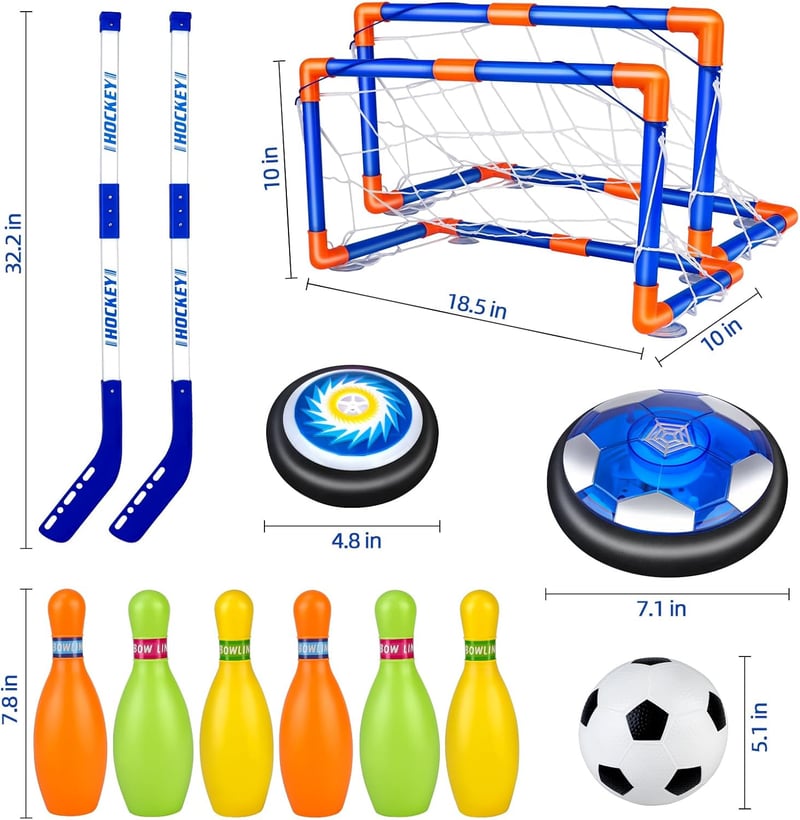Rechargeable 4-in-1 Hover Soccer Ball Set with LED for Kids
