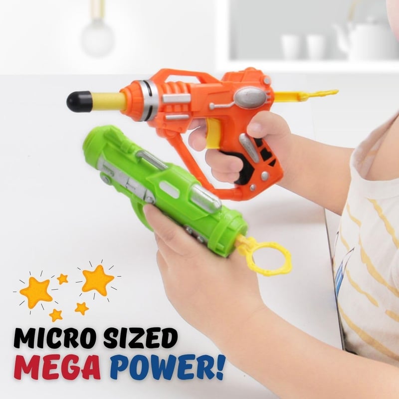 Mini Foam Dart Blasters - 6 Pack Toy Guns with 36 Darts