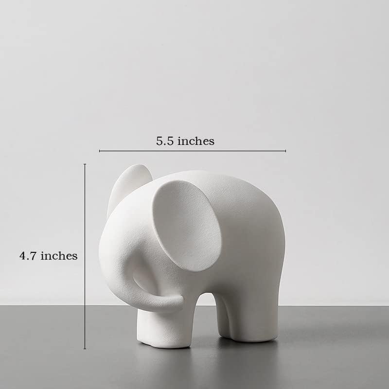Ceramic White Elephant Decor for Home or Office