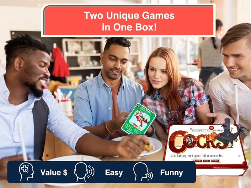 Funny White Elephant Game Set - Two Games in One
