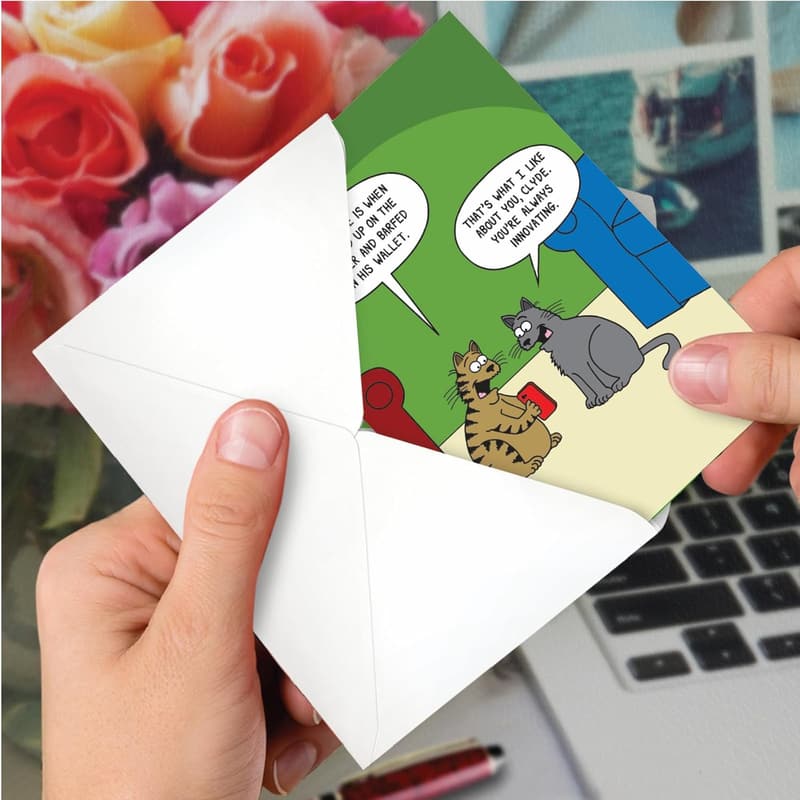 Funny Cat Humor Greeting Card with Envelope - All Occasions