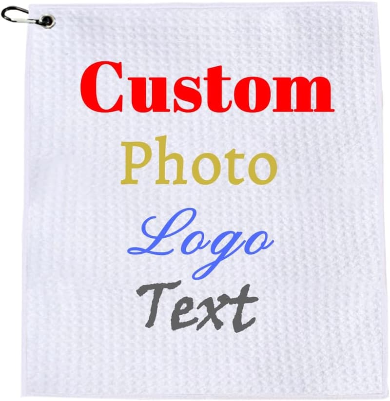 Personalized Golf Towel with Clip - Custom Photo/Name Design