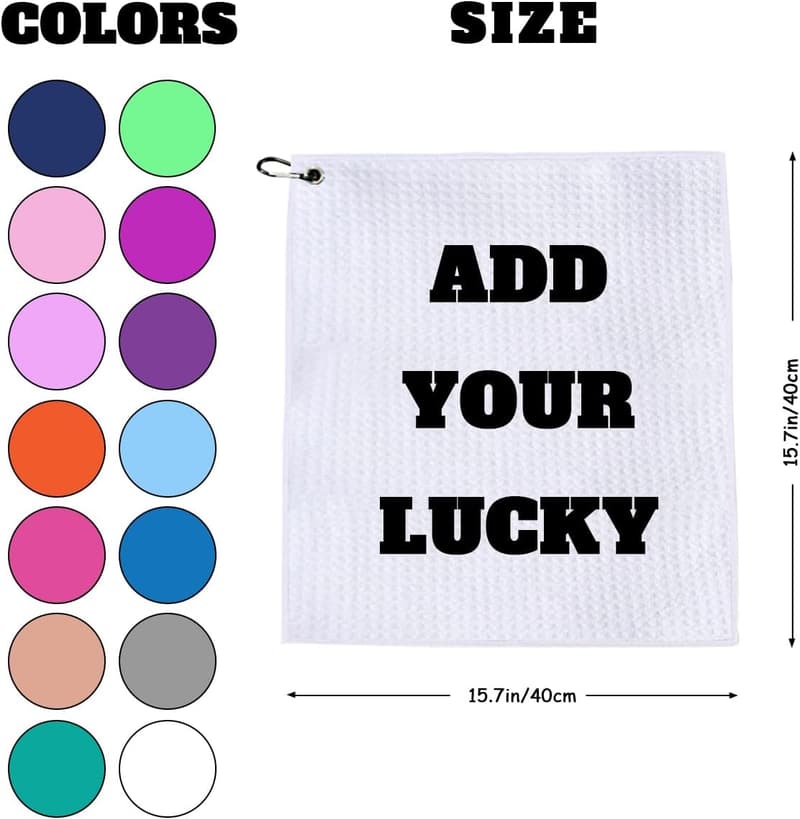 Personalized Golf Towel with Clip - Custom Photo/Name Design