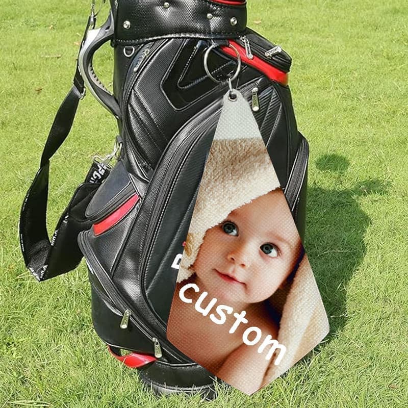 Personalized Golf Towel with Clip - Custom Photo/Name Design