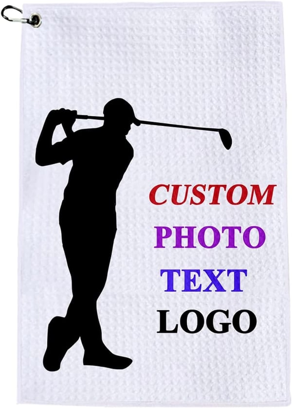 Personalized Microfiber Golf Towel with Clip for Men & Women