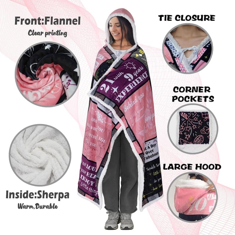 1974 Birthday Sherpa Wearable Blanket Hoodie for Couples