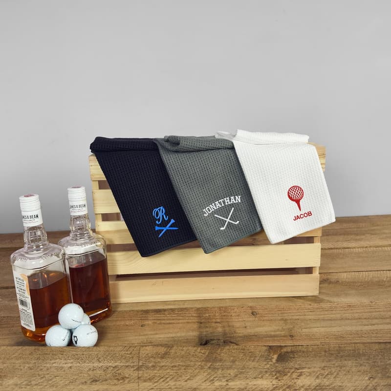 Custom Monogrammed Golf Towel for Him - Perfect Gift for Dad