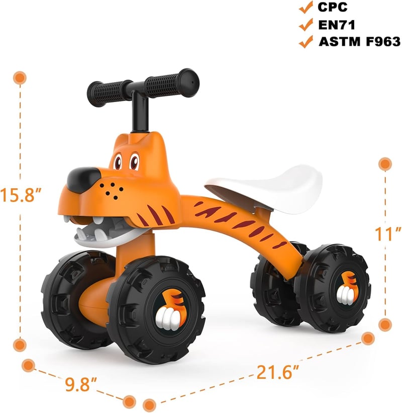 1st Birthday Gift: YGJT Non-Pedal Balance Bike for Toddlers