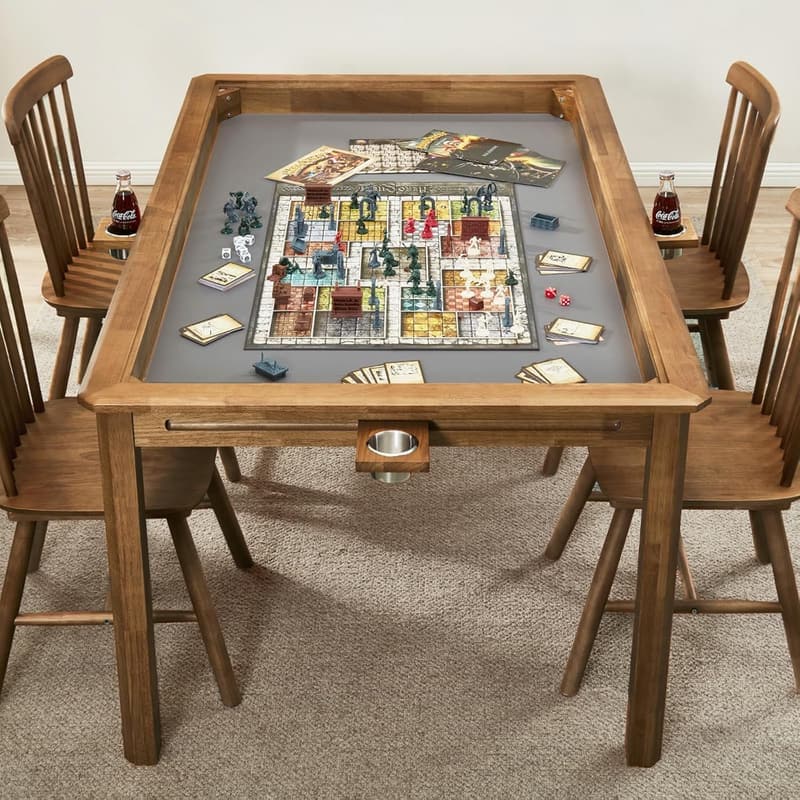 Game Table for 4-6 Players with Play Mat & Cup Holders