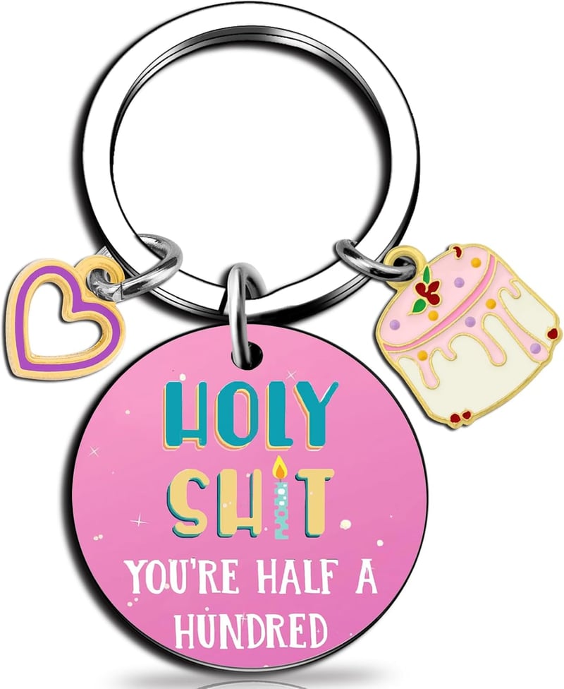 50th Birthday Keychain Gift for Women - Funny & Unique