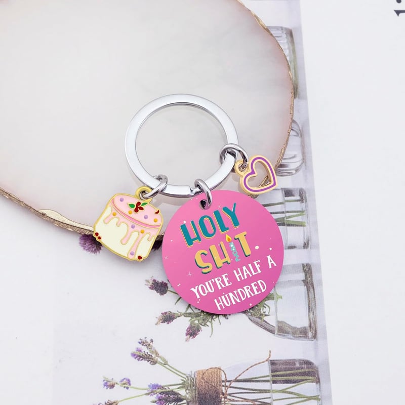 50th Birthday Keychain Gift for Women - Funny & Unique