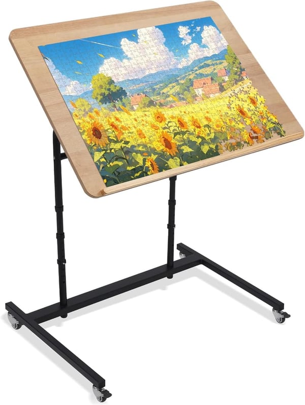 Portable Adjustable Height Jigsaw Puzzle Table for 1500 Pieces