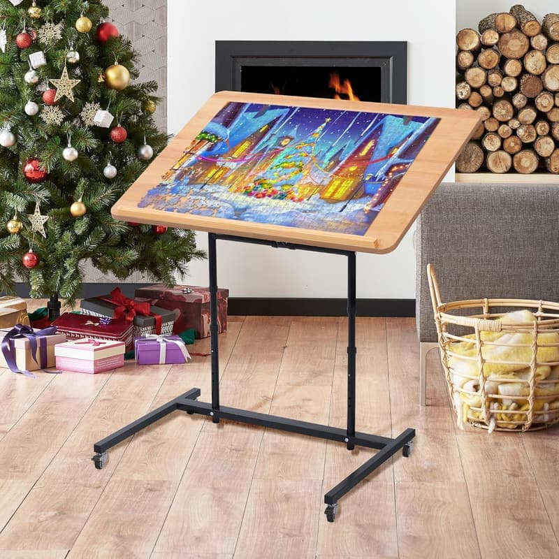Portable Adjustable Height Jigsaw Puzzle Table for 1500 Pieces