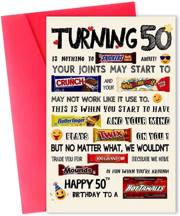 50th Birthday Funny Card - Unique Gift for Couples