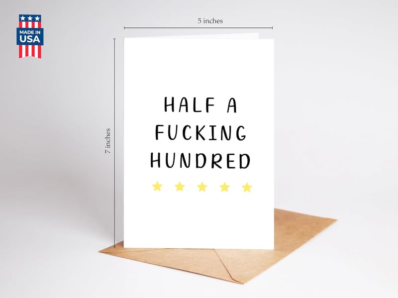 50th Birthday Card - Funny Milestone Gift for Him or Her