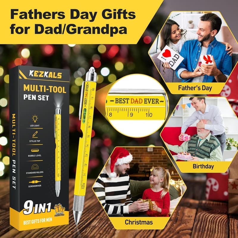 Father's Day 9-in-1 Multitool Pen - Personalized Gift for Dad