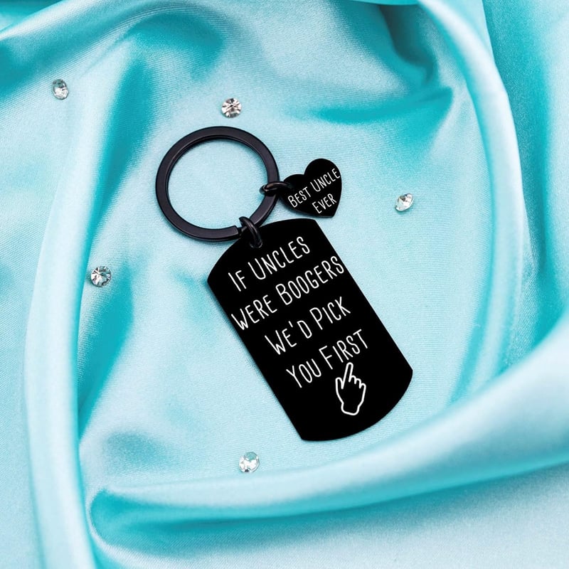 Funny Uncle Keychain Gift from Niece & Nephew for Birthdays