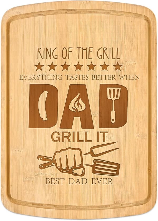 Father's Day Bamboo Cutting Board Gift for Dad, 17.5