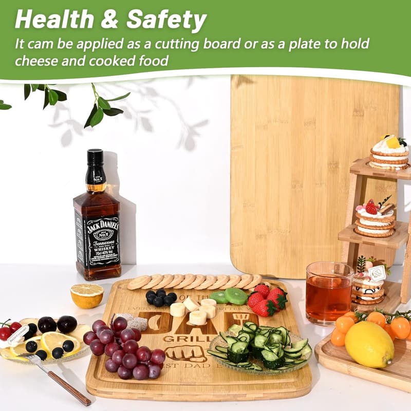 Father's Day Bamboo Cutting Board Gift for Dad, 17.5
