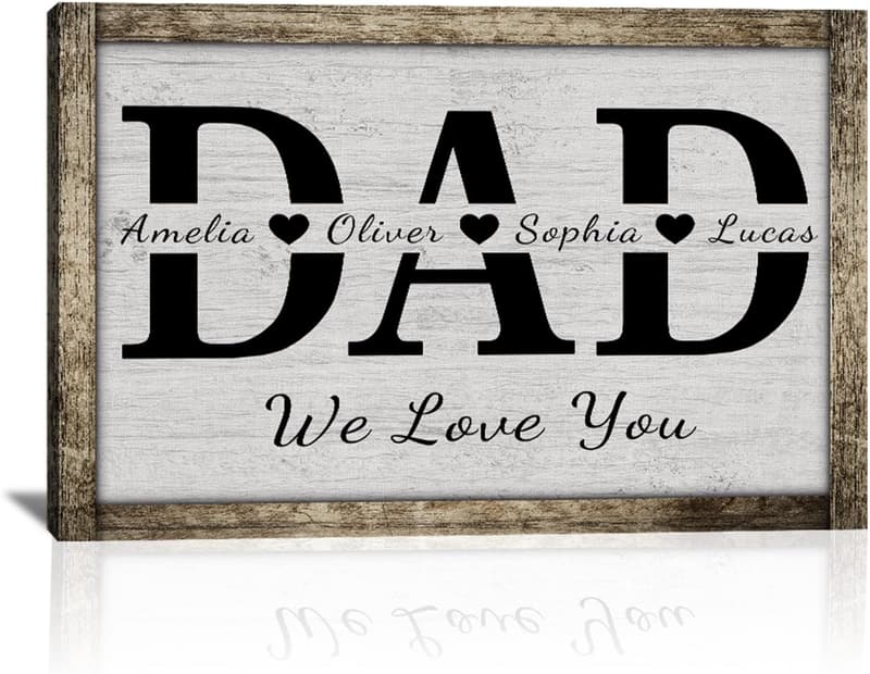Custom Dad Sign Canvas - Personalized Father's Day Wall Art