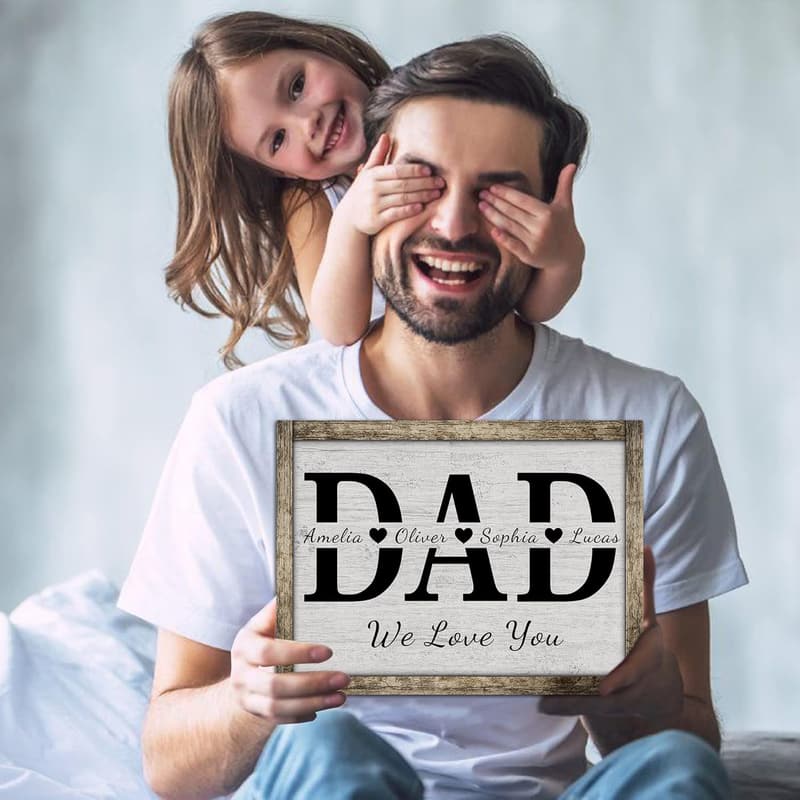 Custom Dad Sign Canvas - Personalized Father's Day Wall Art