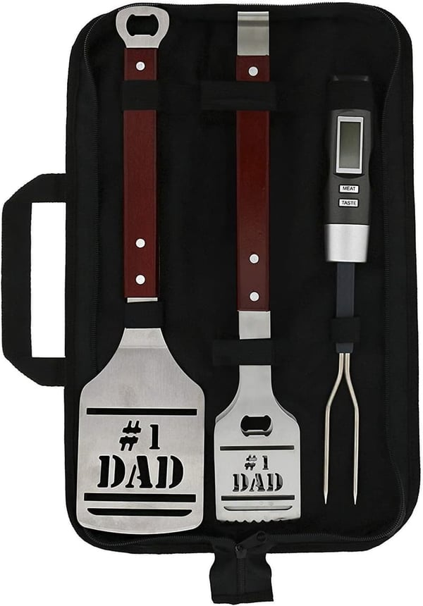 Number 1 Dad BBQ Grill Tools Set - 4 Piece Gift Set