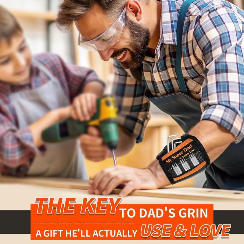 Super Dad Magnetic Tool Wristband - Unique Father's Day Gift