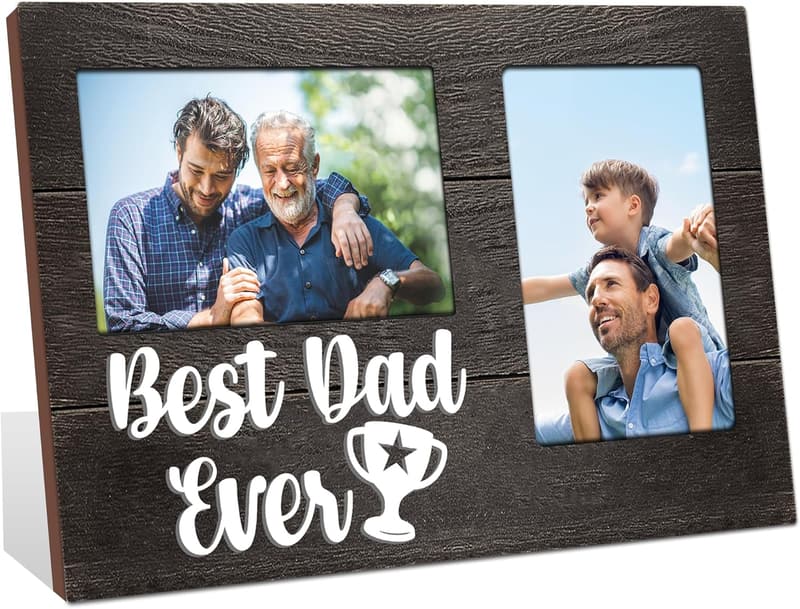 Father's Day 3D Photo Frame, Holds 2x 4x6 Inch Photos