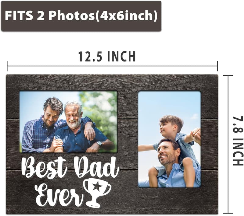 Father's Day 3D Photo Frame, Holds 2x 4x6 Inch Photos