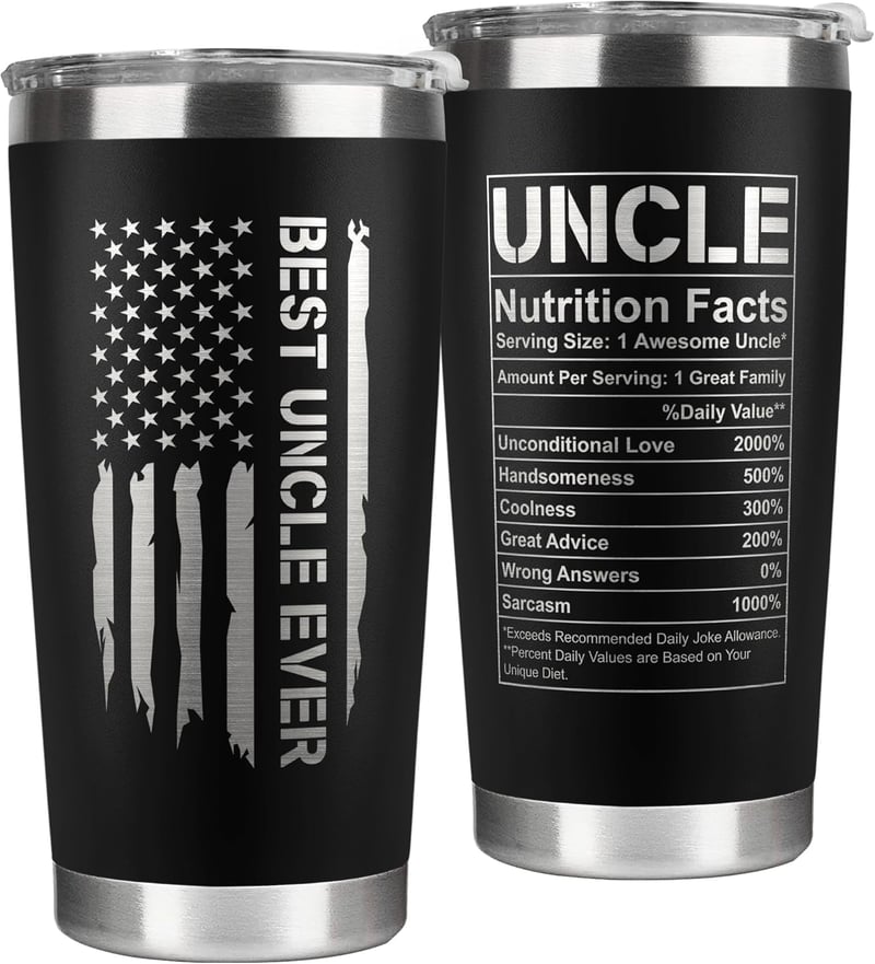 Father's Day Stainless Steel Tumbler for Uncle from Niece & Nephew