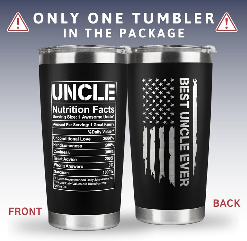 Father's Day Stainless Steel Tumbler for Uncle from Niece & Nephew