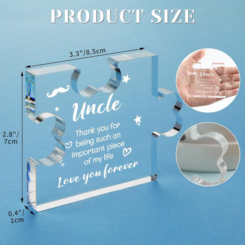 Uncle Gifts Plaque - Acrylic Desk Decoration for Father's Day