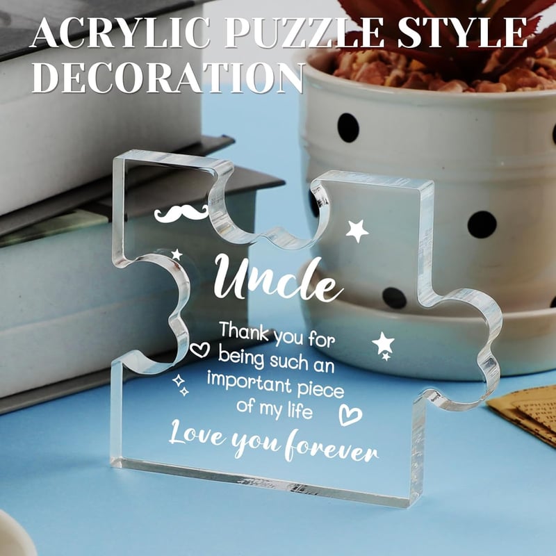Uncle Gifts Plaque - Acrylic Desk Decoration for Father's Day