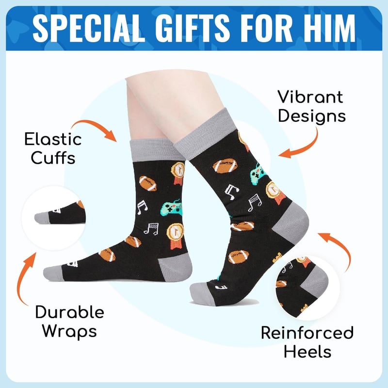 Father's Day Socks - Funny Gifts for Men, Nephew, Dad, Son-in-Law
