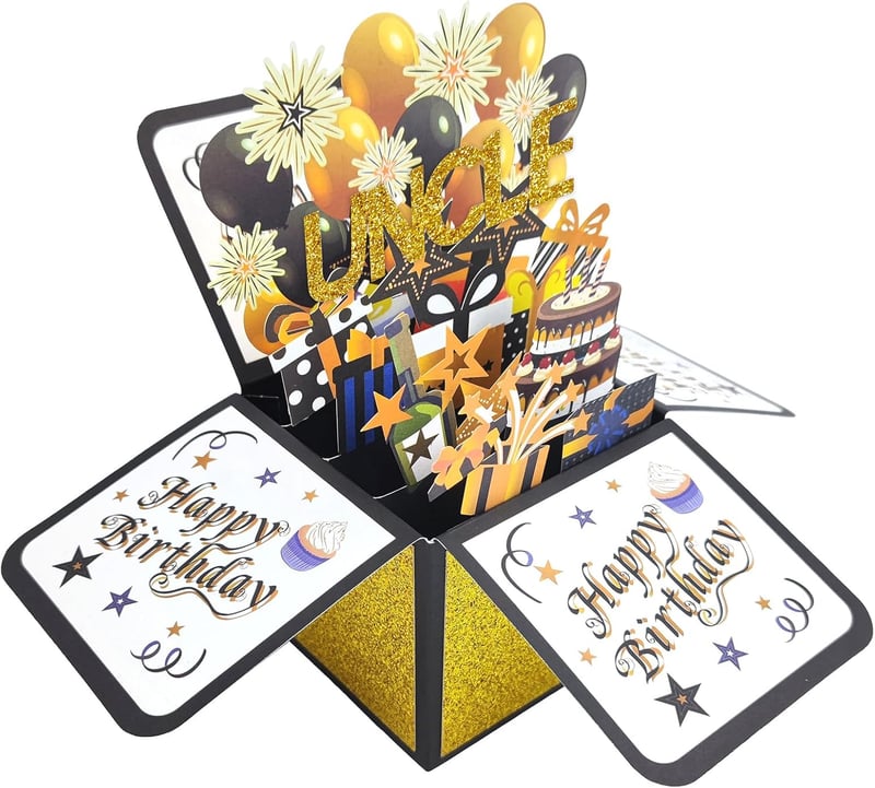 Funny Birthday Popup Card for Uncle - Gift from Niece/Nephew